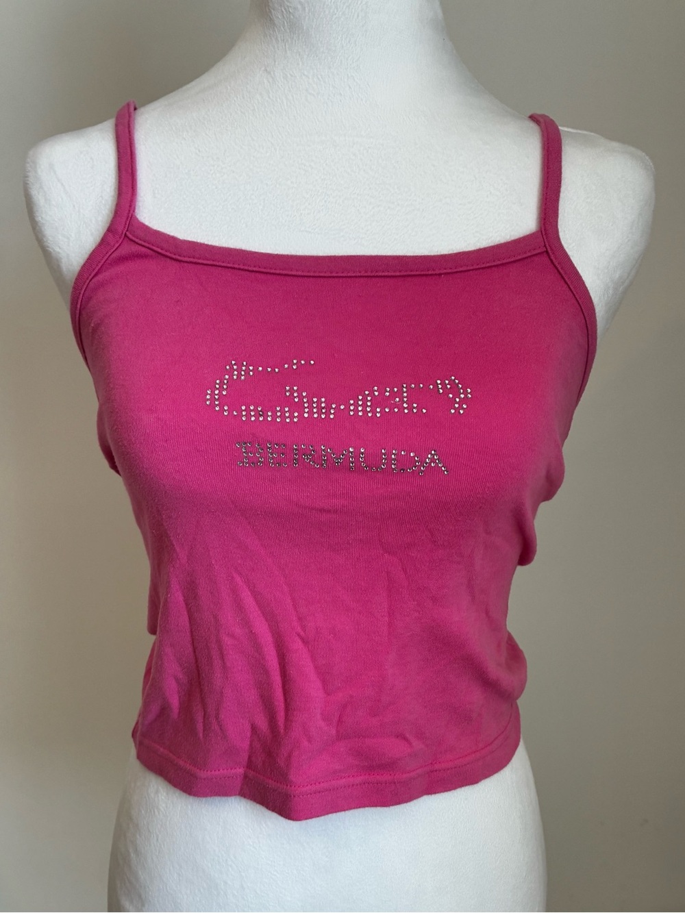 Y2K rhinestone logo tank top